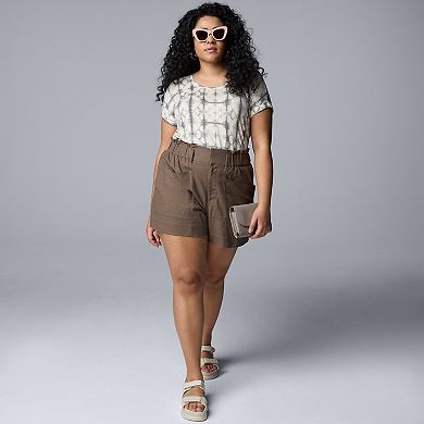 Plus Size Simply Vera Vera Wang Utility Shorts