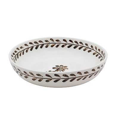 Everyday Decor Brown Floral Ceramic Bowl