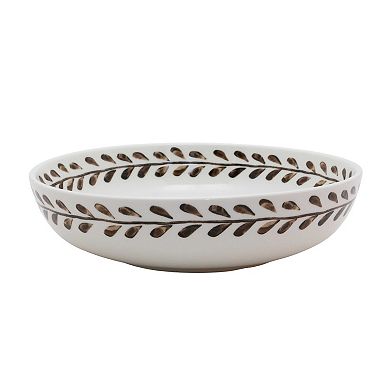 Everyday Decor Brown Floral Ceramic Bowl