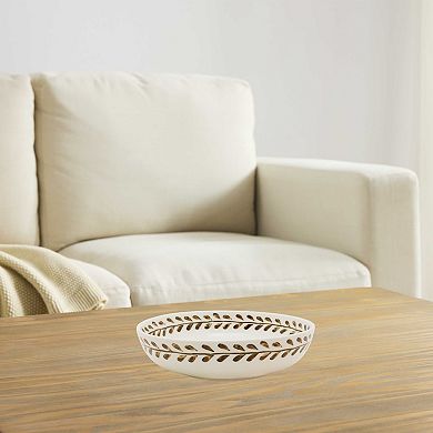 Everyday Decor Brown Floral Ceramic Bowl