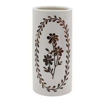 Everyday Decor Brown Floral Ceramic Vase