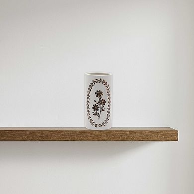 Everyday Decor Brown Floral Ceramic Vase