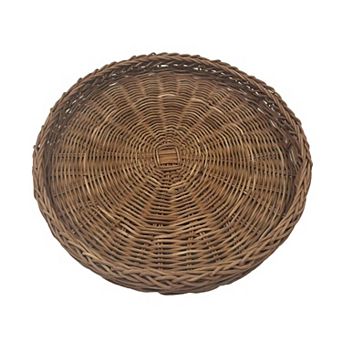 Everyday Decor Decorative Round Wicker Tray