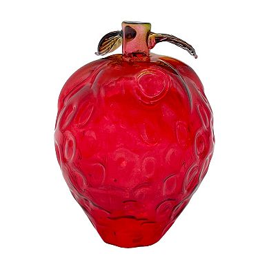 Everyday Decor Strawberry Glass Bud Vase Table Decor