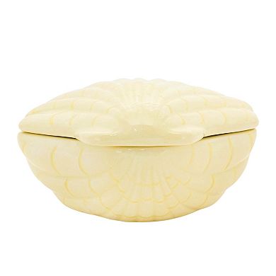 Everyday Decor White Ceramic Shell Box