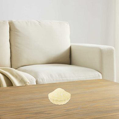 Everyday Decor White Ceramic Shell Box