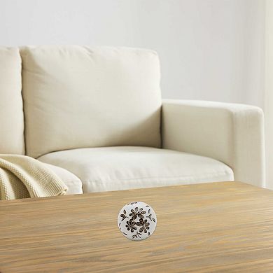 Everyday Decor Brown Botanical Ceramic Orb