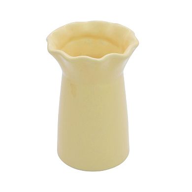 Everyday Decor Yellow Ruffle Top Ceramic Vase