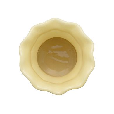 Everyday Decor Yellow Ruffle Top Ceramic Vase