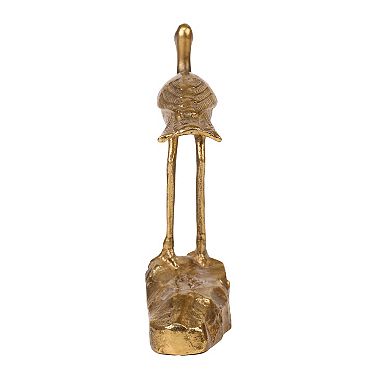 Brass Finish Decorative Bird Sculpture Table Decor