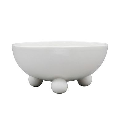 Everyday Decor Ivory Footed Ceramic Bowl