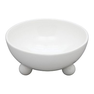 Everyday Decor Ivory Footed Ceramic Bowl