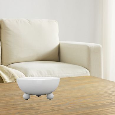 Everyday Decor Ivory Footed Ceramic Bowl