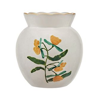Everyday Decor Yellow Botanical Ceramic Vase