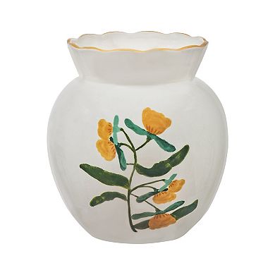 Everyday Decor Yellow Botanical Ceramic Vase
