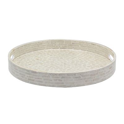 Ivory Capiz Mosaic Circle Tray