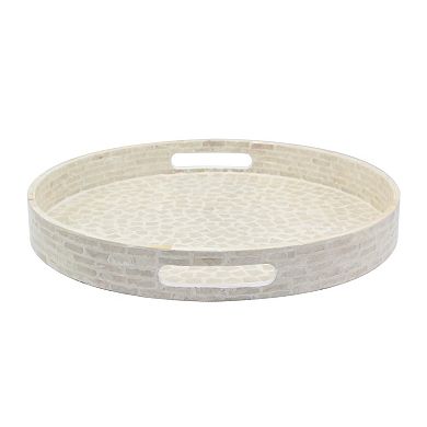 Ivory Capiz Mosaic Circle Tray
