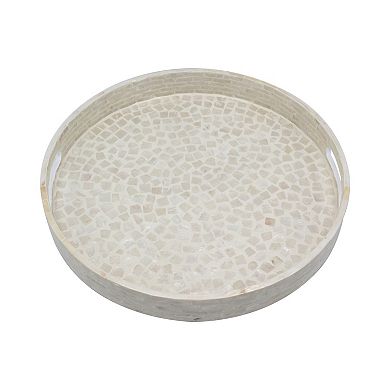 Ivory Capiz Mosaic Circle Tray