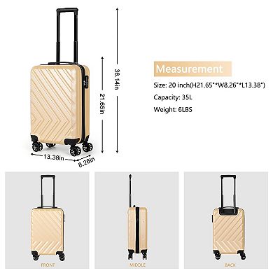 Hikolayae Arrow 20" Hardside Carry-On Spinner Luggage