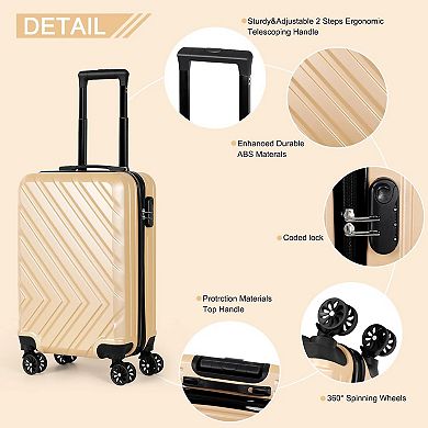 Hikolayae Arrow 20" Hardside Carry-On Spinner Luggage