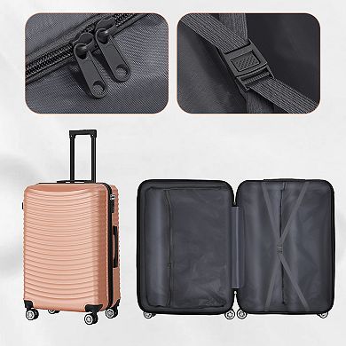 Hikolayae Bend Stripe 3-Piece Hardside Spinner Luggage Set