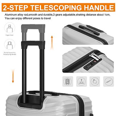 Hikolayae Bend Stripe 3-Piece Hardside Spinner Luggage Set