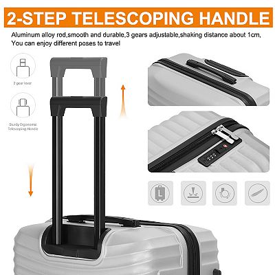 Hikolayae Bend Stripe 3-Piece Hardside Spinner Luggage Set