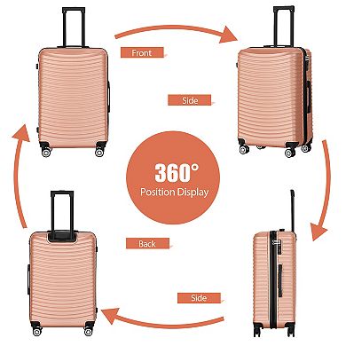 Hikolayae Bend Stripe 3-Piece Hardside Spinner Luggage Set