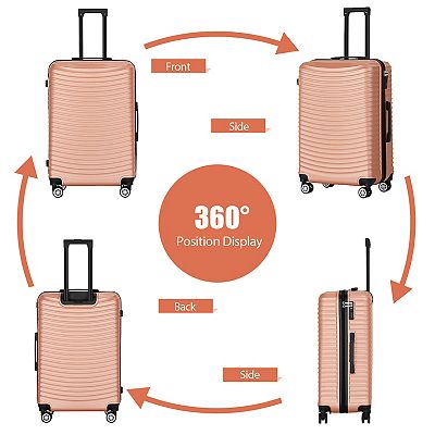 Hikolayae Bend Stripe 3-Piece Hardside Spinner Luggage Set