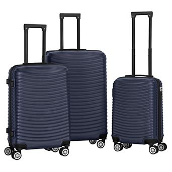 Hikolayae Bend Stripe 3 pc Hardside Spinner Luggage Set