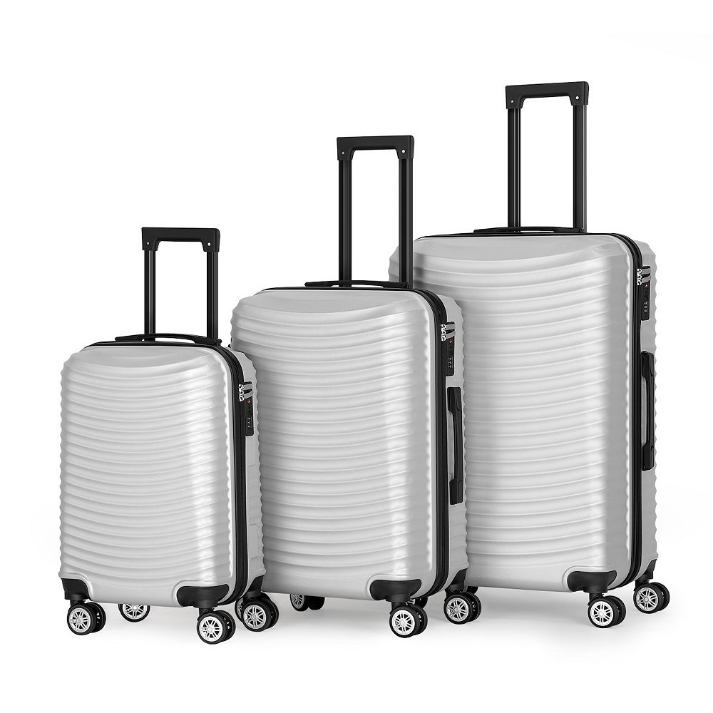 Hikolayae Bend Stripe 3-Piece Hardside Spinner Luggage Set