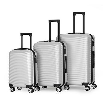 Hikolayae Bend Stripe 3 pc Hardside Spinner Luggage Set