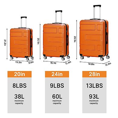 Hikolayae Block 3-Piece Luggage Set