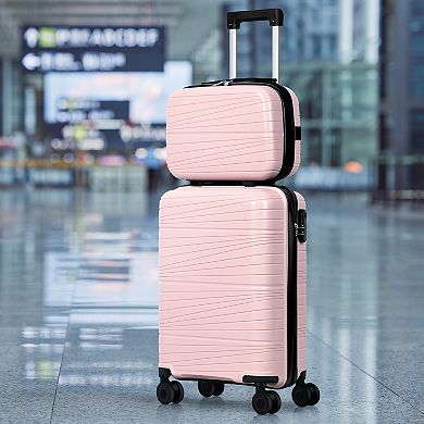 Hikolayae Horizon Log 2-Piece Hardside Spinner Luggage Set