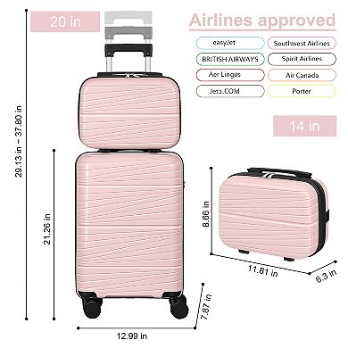 Hikolayae Horizon Log 2-Piece Hardside Spinner Luggage Set