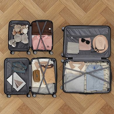 Hikolayae Lots 3-Piece Hardside Spinner Luggage Set