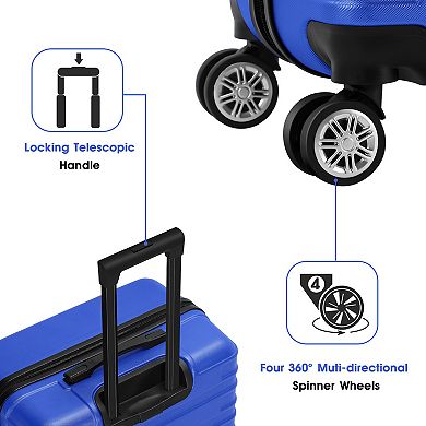 Hikolayae Lots 3-Piece Hardside Spinner Luggage Set