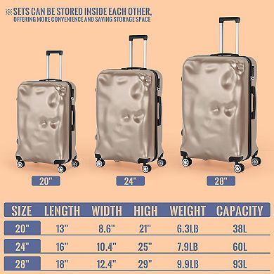 Hikolayae Rocky and Rachel 3-Piece Luggage Sets