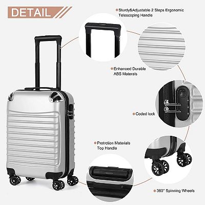 Hikolayae Shell 20-Inch Carry-On Hardside Spinner Luggage