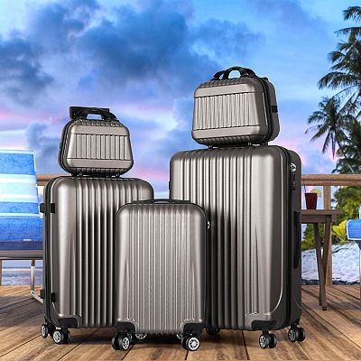 Hikolayae Geometric 5-Piece Hardside Spinner Luggage Set