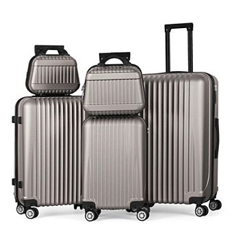 Hikolayae Geometric 5 pc Hardside Spinner Luggage Set