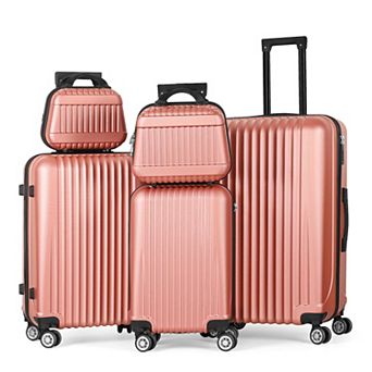 Hikolayae Geometric 5 pc Hardside Spinner Luggage Set