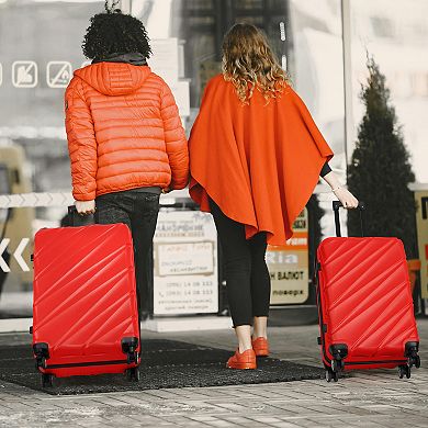 Hikolayae Twill Stripe 3-Piece Hardside Spinner Luggage Set