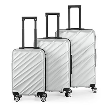 Hikolayae Twill Stripe 3 pc Hardside Spinner Luggage Set