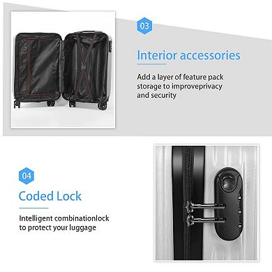 Hikolayae Vertical 20-Inch Carry-On Hardside Spinner Luggage