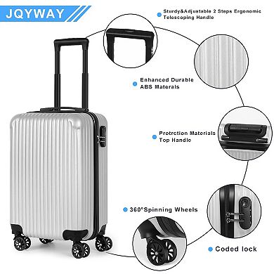 Hikolayae Vertical 20-Inch Carry-On Hardside Spinner Luggage