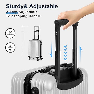Hikolayae Vertical 20-Inch Carry-On Hardside Spinner Luggage
