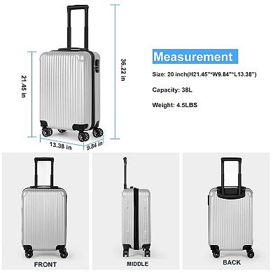 Hikolayae Vertical 20-Inch Carry-On Hardside Spinner Luggage