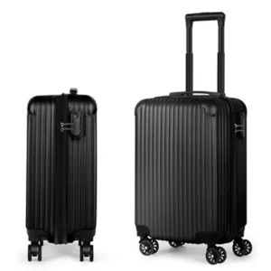 Hikolayae Vertical 20-Inch Carry-On Hardside Spinner Luggage, Black