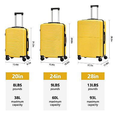 Hikolayae Horizon 3-Piece Hardside Spinner Luggage Set